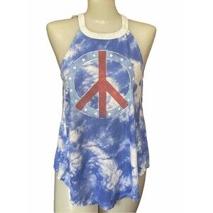 Modern Lux Grafic Tank Top Size XS Juniors Fit Tie Dye Peace Sign